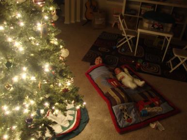 Camped out waiting for Santa